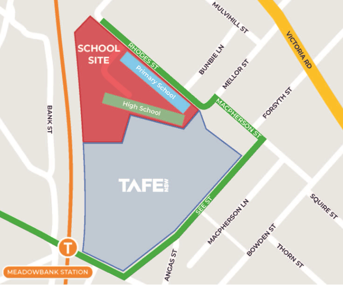 An image of our school location on the map