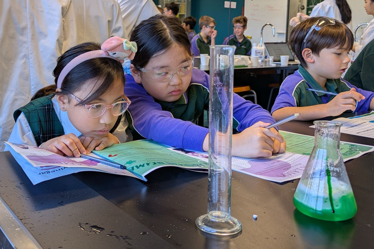 Students at Marsden High School science laboratory